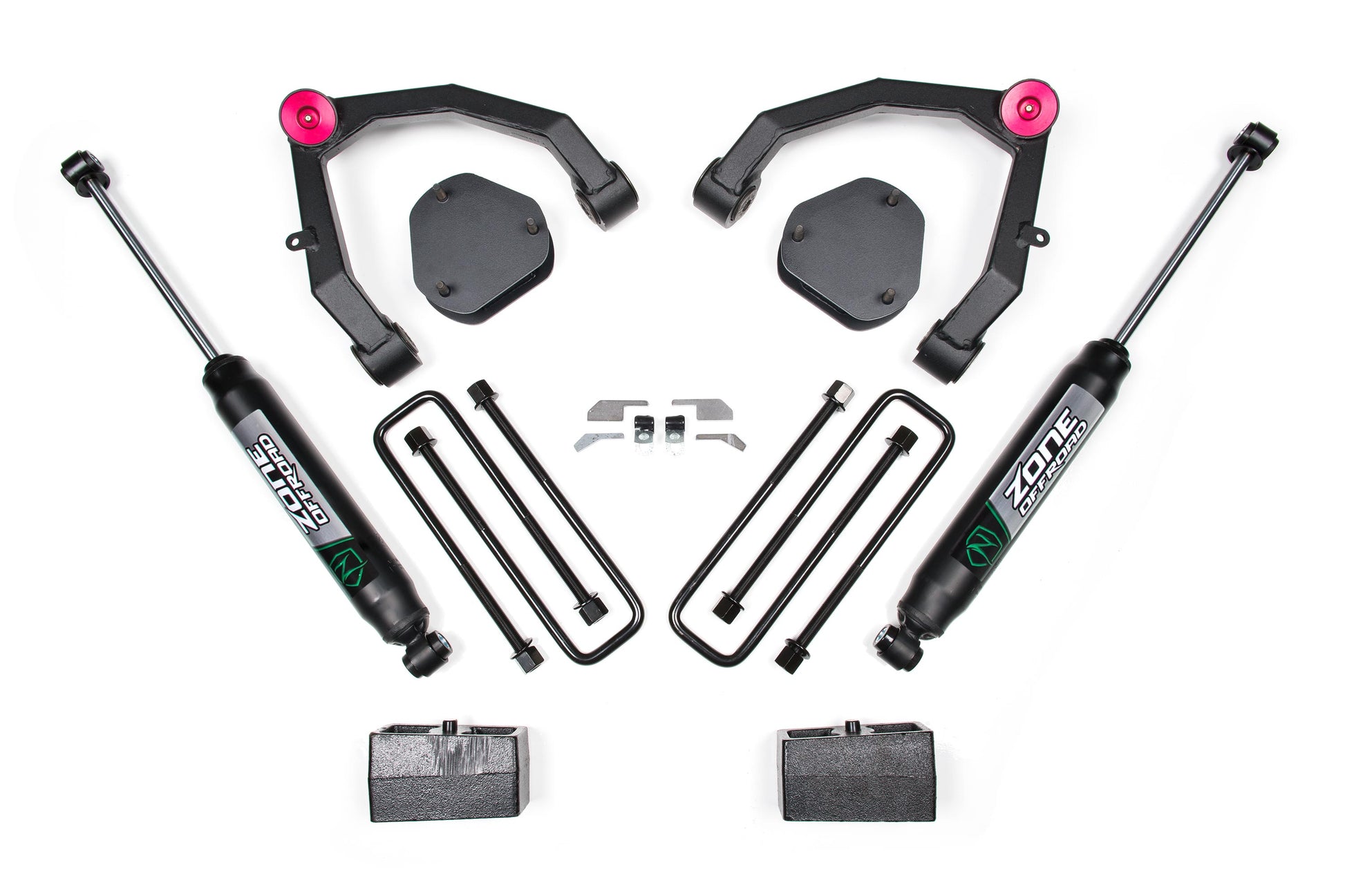 07-13 Chevy 1500 2WD 3.5 Inch Lift Kit With Nitro Shocks UCA Zone Offroad-1