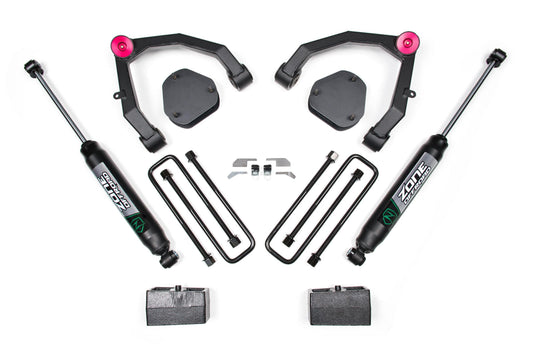 07-13 Chevy 1500 2WD 3.5 Inch Lift Kit With Nitro Shocks UCA Zone Offroad-1