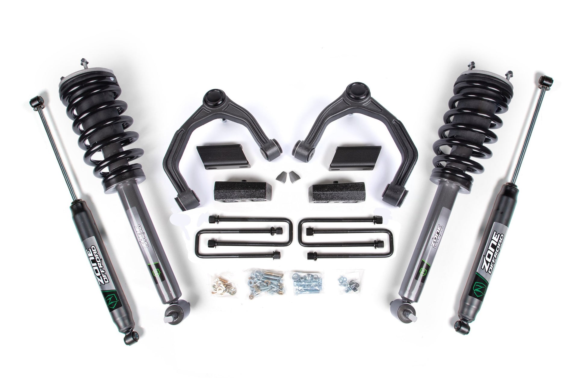 19-24 Chevrolet Silverado 1500 - GMC Sierra 1500 4WD 3.5 Inch Adventure Series Lift Kit, 2 Inch Rear Lift, Block - Nitro Loaded Struts, Nitro Shocks Zone Offroad