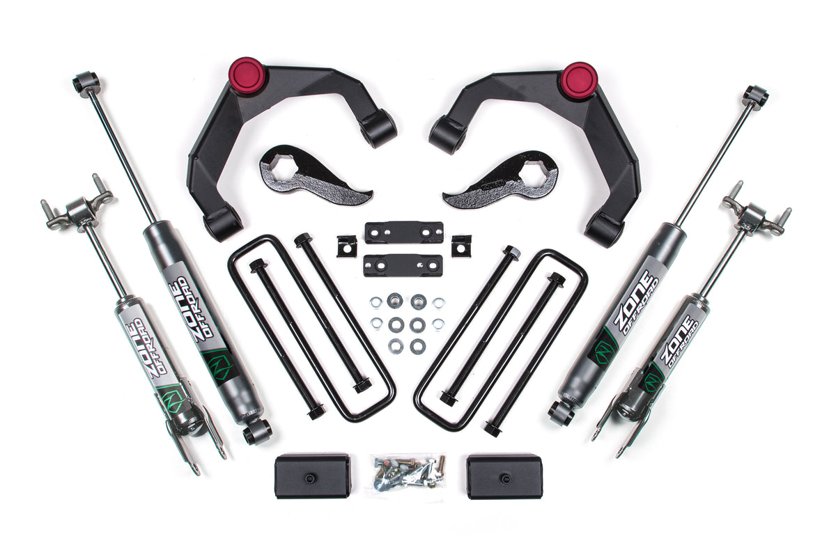 20-24 Silverado/Sierra 2500/3500 HD 3 Inch Adventure Series OE Key 84634344 With Overloads Fox Adventure Shocks Zone Offroad