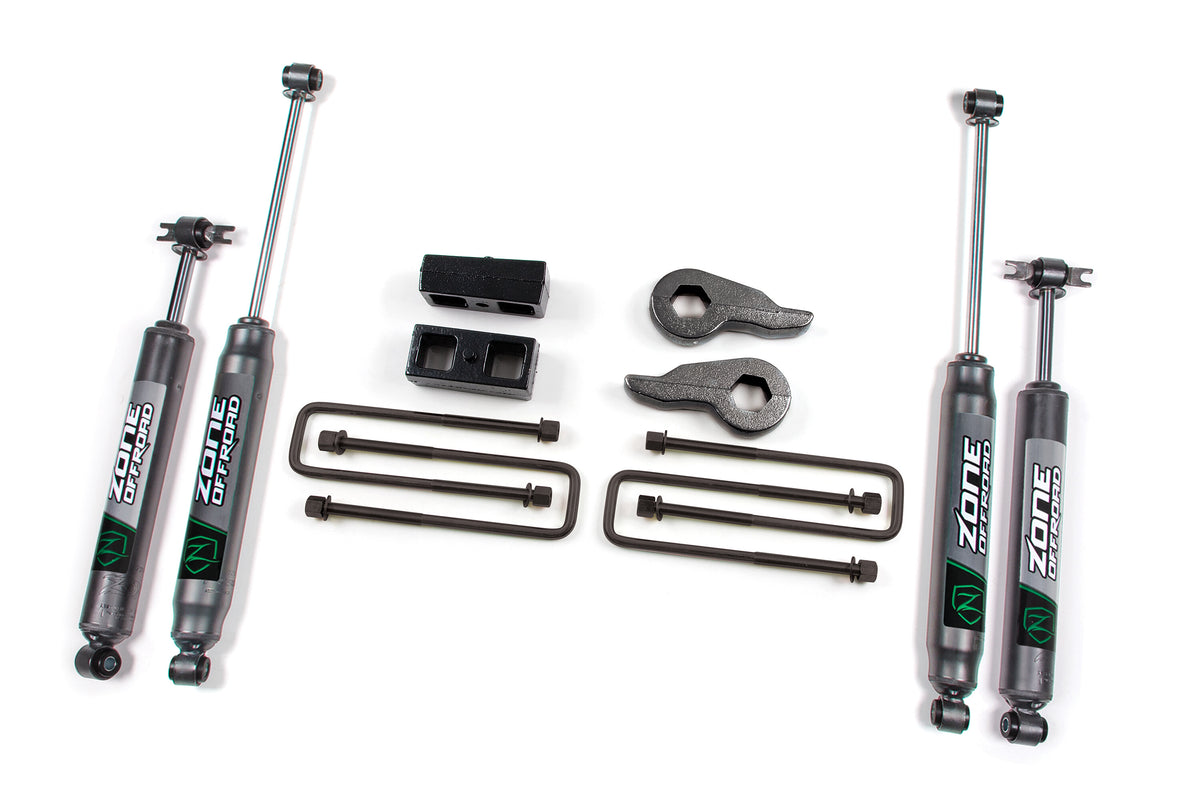 88-98 K1500 92-98 Yukon 95-98 Tahoe 2 Inch Torsion Bar Key Lift Kit Zone Offroad-3