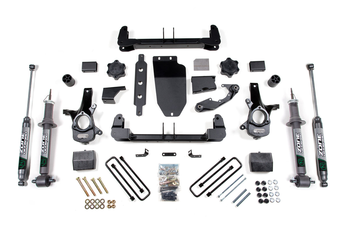 14-18 Silverado/Sierra 1500 4WD 6.5 Inch Lift Kit With Replacement Strut Cast Steel Arms Zone Offroad-3