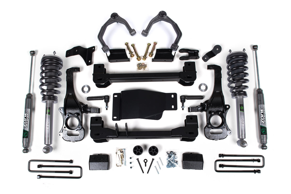 19-24 Chevrolet Silverado 1500 - GMC Sierra 1500 4WD 4 Inch Suspension Lift Kit, 3 Inch Rear Lift, Block - Nitro Loaded Struts, Nitro Shocks Zone Offroad