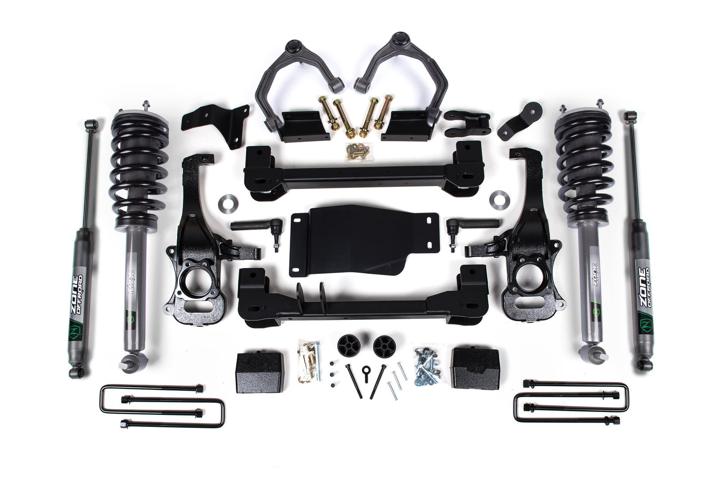 19-24 Chevrolet Silverado Trail Boss 1500 - GMC Sierra AT4 1500 4WD 4 Inch Suspension Lift Kit, 3 Inch Rear Lift, Block - Nitro Loaded Struts, Nitro Shocks Zone Offroad