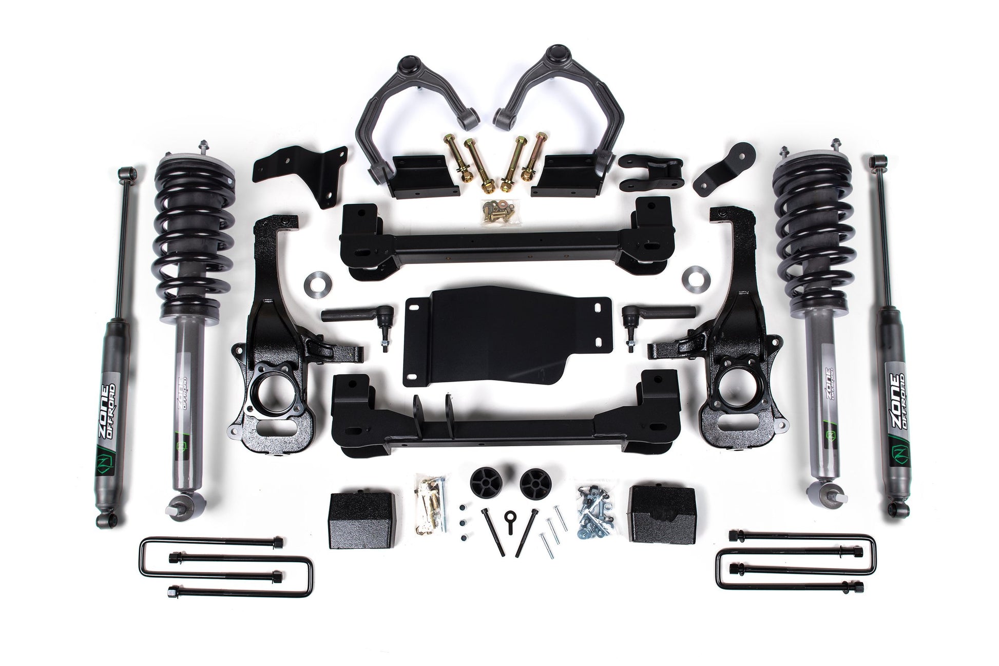 19-24 Chevrolet Silverado Trail Boss 1500 - GMC Sierra AT4 1500 4WD 4 Inch Suspension Lift Kit, 3 Inch Rear Lift, Block - Nitro Loaded Struts, Nitro Shocks Zone Offroad
