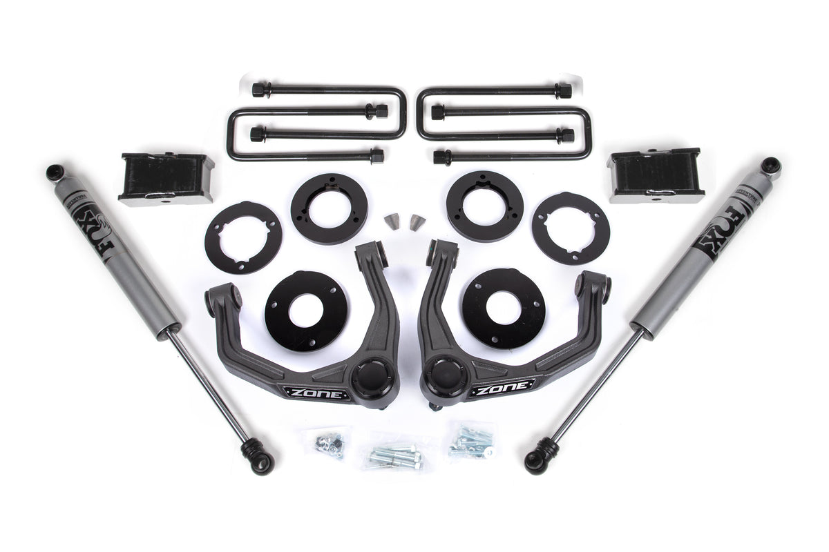 19-22 Silverado/Sierra 1500 AT4 / Trail Boss 1.75 Inch Lift Kit 1 Inch Rear Block Zone Offroad-7