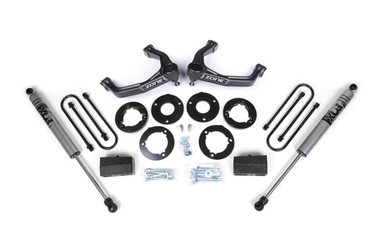 1.75 Inch Suspension Lift Kit For 2025 Silverado/Sierra 1500 4WD 1 Inch Rear Block Spacer Zone Offroad-1