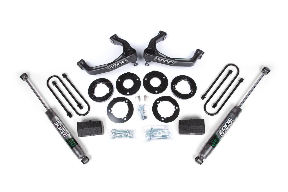 1.75 Inch Suspension Lift Kit For 2025 Silverado/Sierra 1500 4WD 1 Inch Rear Block Spacer Zone Offroad