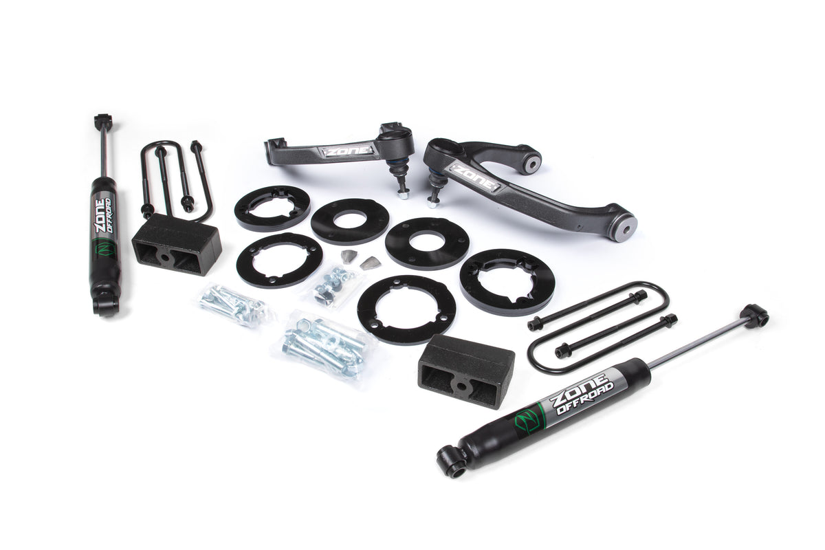 1.75 Inch Suspension Lift Kit For 2025 Silverado/Sierra 1500 4WD 1 Inch Rear Block Spacer Zone Offroad-3
