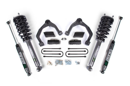 25-26 Chevrolet Silverado 1500 - GMC Sierra 1500 4WD 3.5 Inch Adventure Series Lift Kit, 2 Inch Rear Lift, Block - Nitro Loaded Struts, Nitro Shocks Zone Offroad-3