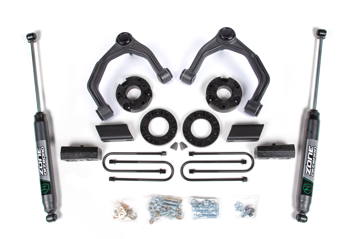 3.5 Inch Lift Kit For 2025 Silverado/Sierra 1500 4WD Zone Offroad-3