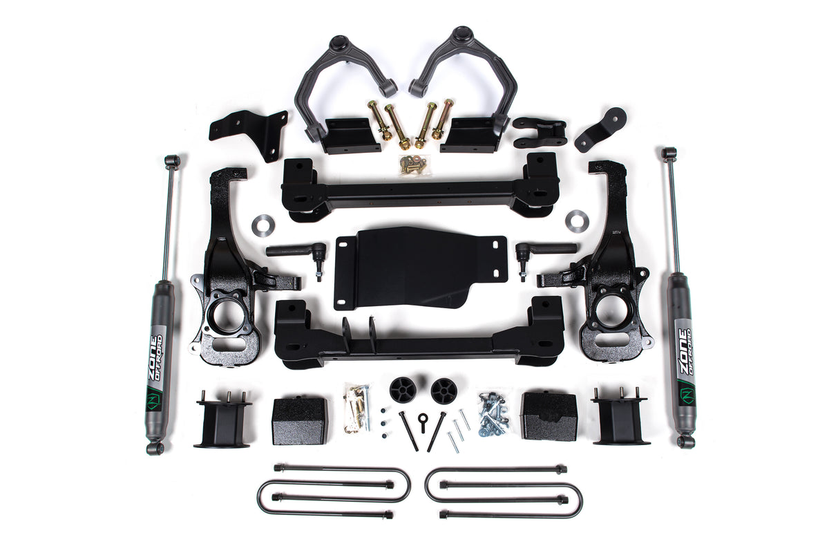 4 Inch Lift Kit For 2025 Silverado/Sierra 1500 Custom Trail Boss/LT Trail Bass/AT4 4WD 3 Inch Rear Block Spacer Front Zone Offroad-3