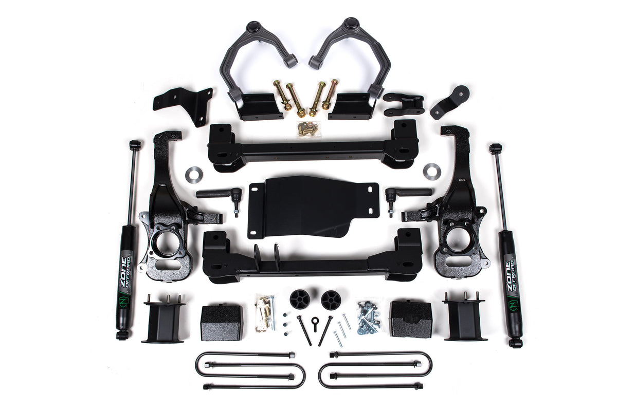 6 Inch Lift Kit For 2025 Silverado/Sierra 1500 Custom/LT/LTZ/PPV/RST/WT/Elevation/PRO/SLE/SLT 4WD 5 Inch Rear Block Spacer Front Zone Offroad