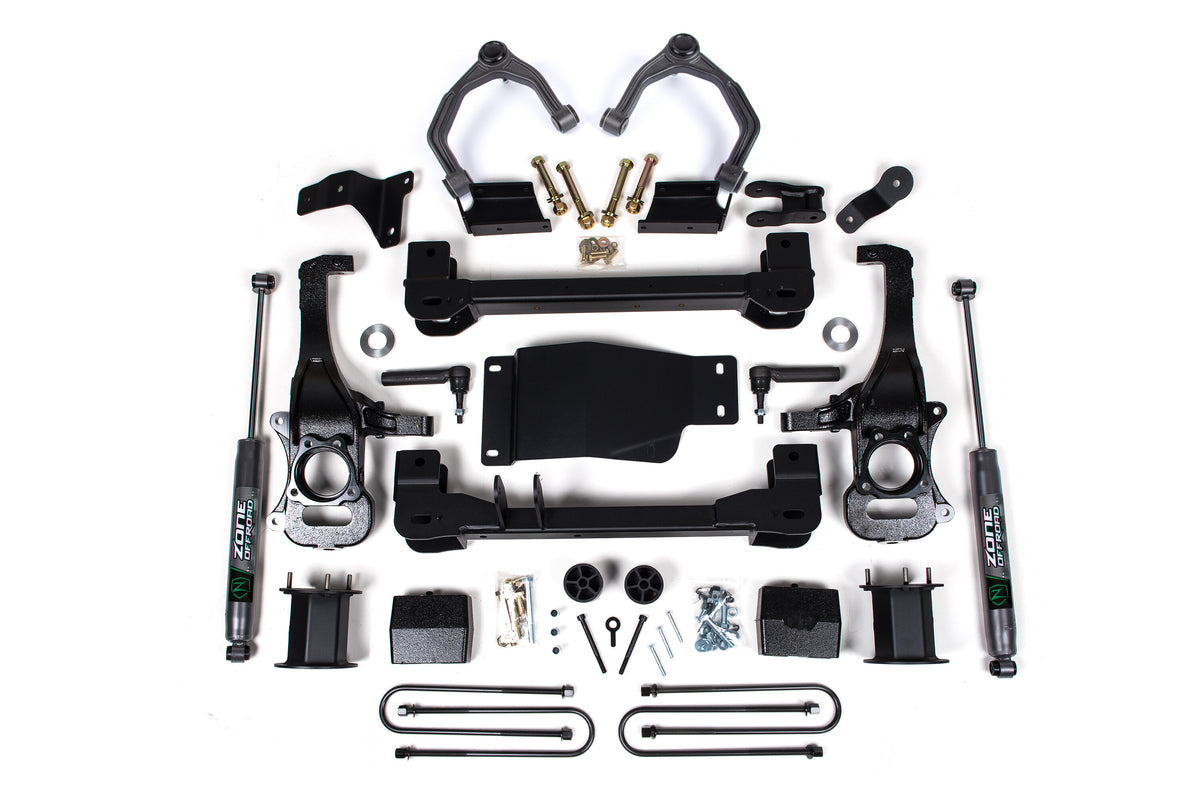 6 Inch Lift Kit For 2025 Silverado/Sierra 1500 Custom/LT/LTZ/PPV/RST/WT/Elevation/PRO/SLE/SLT 4WD 5 Inch Rear Block Spacer Front Zone Offroad-3