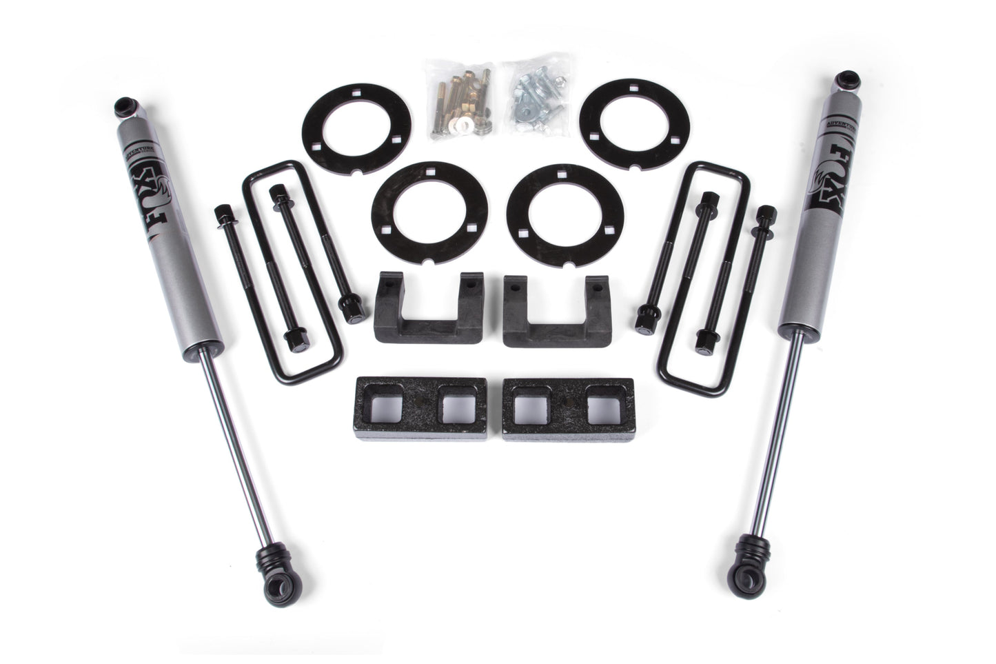 07-18 GM 1500 3 Inch Adventure Series Lift Kit 2 Inch Rear Block Spacer Shocks Zone Offroad-1