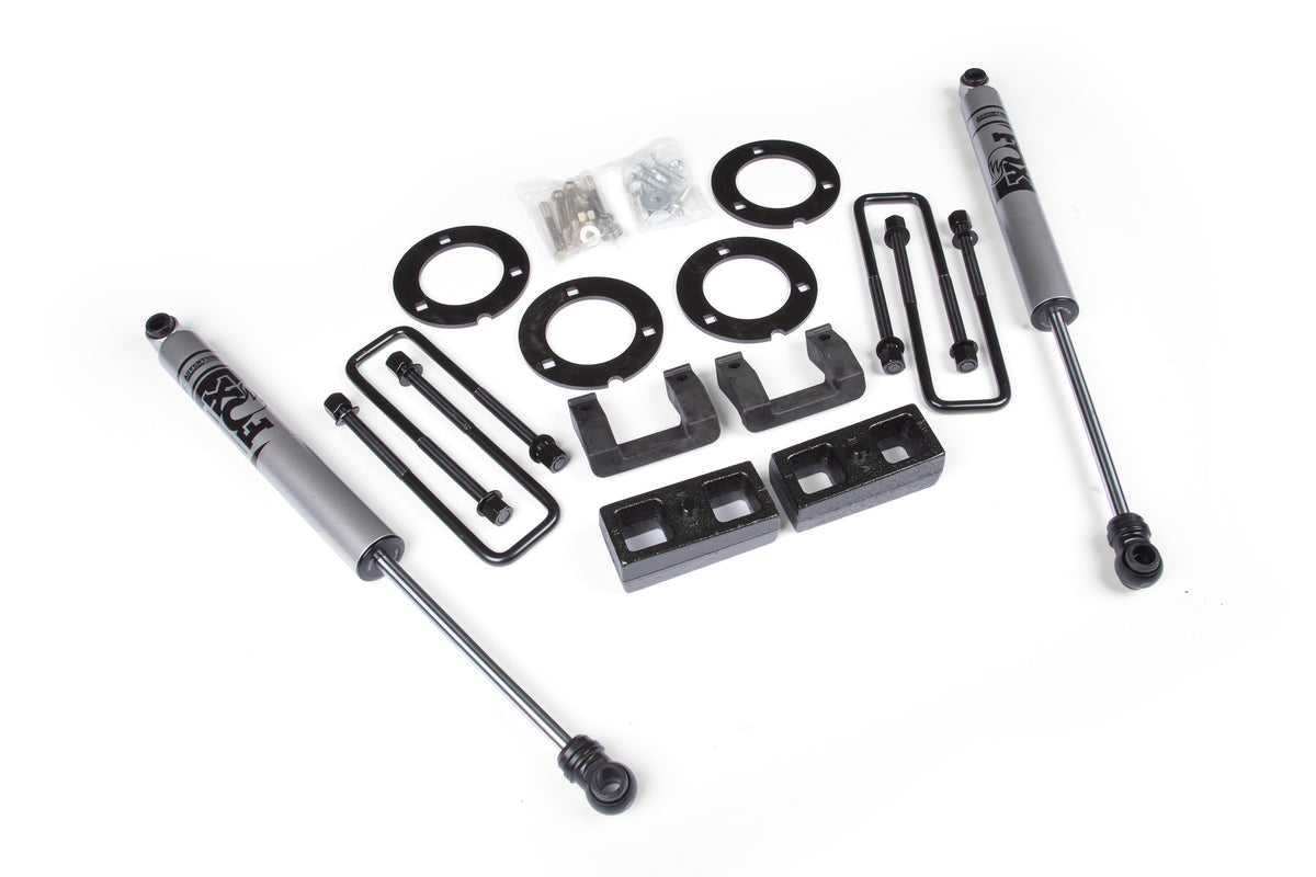 07-18 GM 1500 3 Inch Adventure Series Lift Kit 2 Inch Rear Block Spacer Shocks Zone Offroad-8