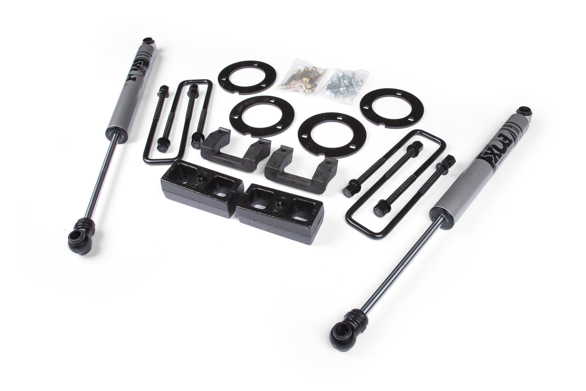 07-18 GM 1500 3 Inch Adventure Series Lift Kit 2 Inch Rear Block Spacer Shocks Zone Offroad-9