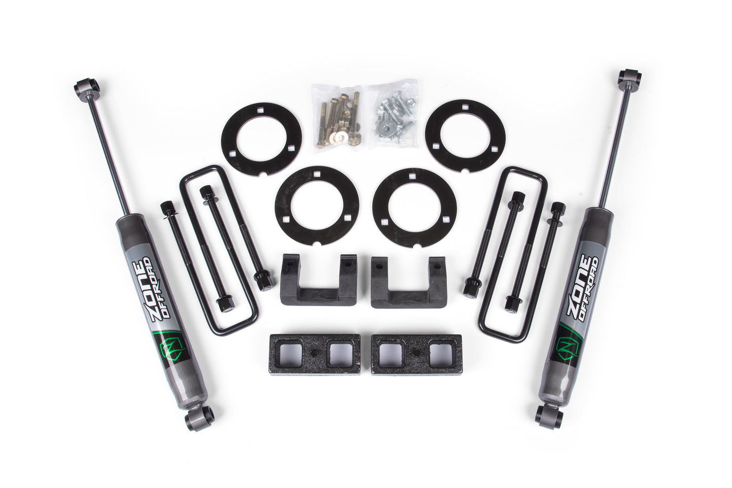 07-18 GM 1500 3 Inch Adventure Series Lift Kit 2 Inch Rear Block Spacer Shocks Zone Offroad