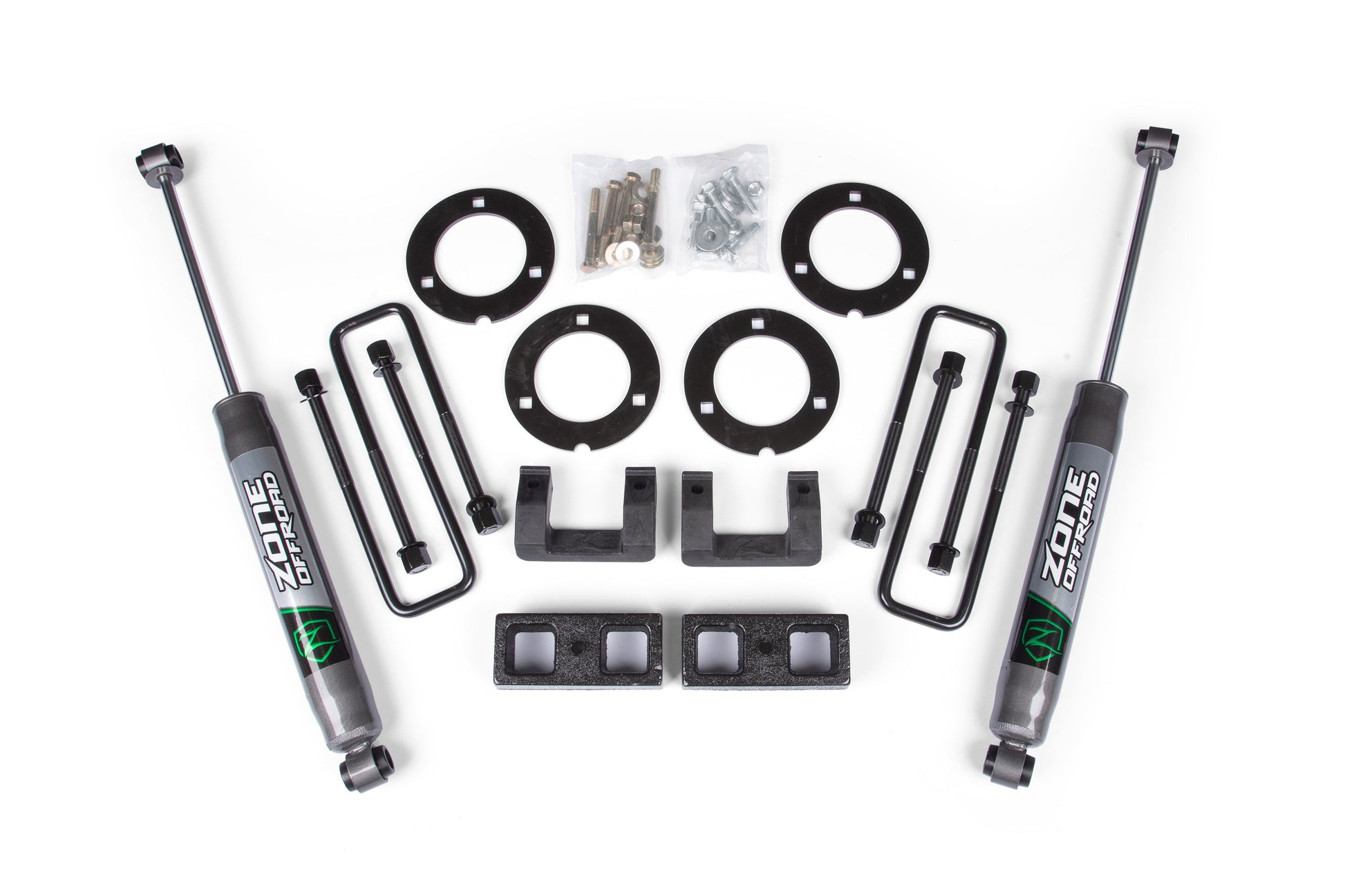 07-18 GM 1500 3 Inch Adventure Series Lift Kit 2 Inch Rear Block Spacer Shocks Zone Offroad
