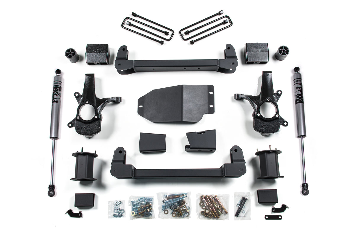07-13 Chevrolet Silverado 1500 - GMC Sierra 1500 2WD 6.5 Inch Suspension Lift Kit, 4 Inch Rear Lift, Block - N/A, Fox 2.0 Adventure Series Shocks Zone Offroad-1