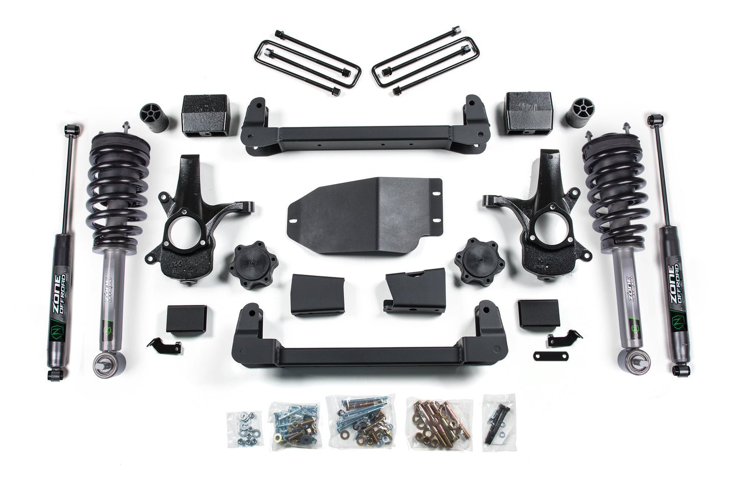 07-13 Chevrolet Silverado 1500 - GMC Sierra 1500 4WD 4 Inch Suspension Lift Kit, 3 Inch Rear Lift, Block - Nitro Loaded Struts, Nitro Shocks Zone Offroad
