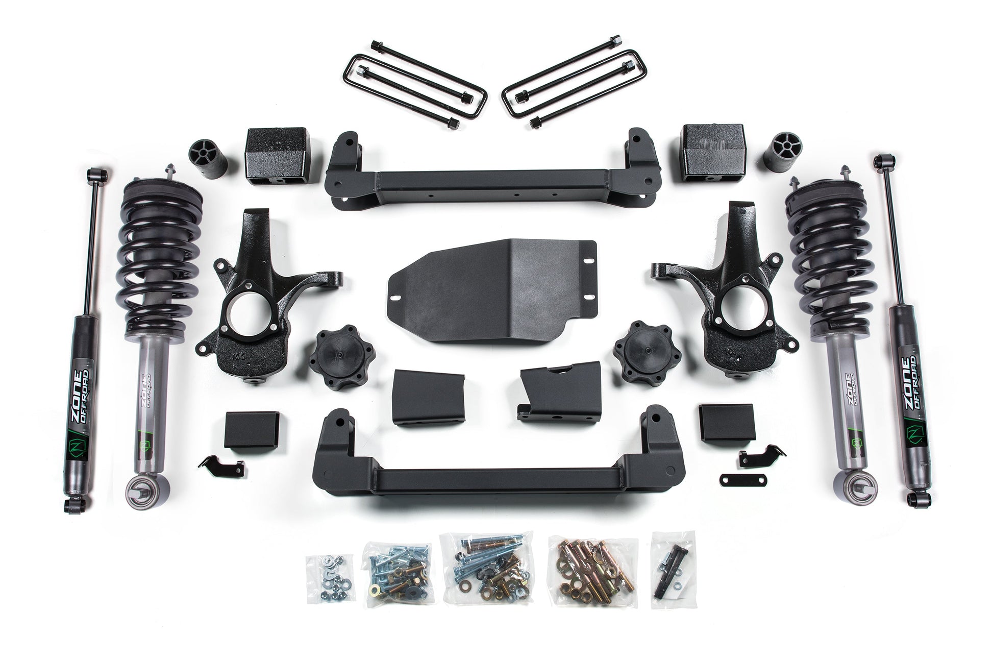 07-13 Chevrolet Silverado 1500 - GMC Sierra 1500 4WD 4 Inch Suspension Lift Kit, 3 Inch Rear Lift, Block - Nitro Loaded Struts, Nitro Shocks Zone Offroad