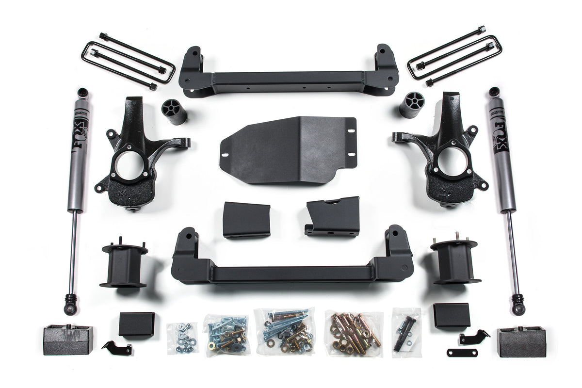 07-13 Chevrolet Silverado 1500 - GMC Sierra 1500 2WD 4.5 Inch Suspension Lift Kit, 3 Inch Rear Lift, Fox 2.0 Adventure Series Shocks Zone Offroad-1