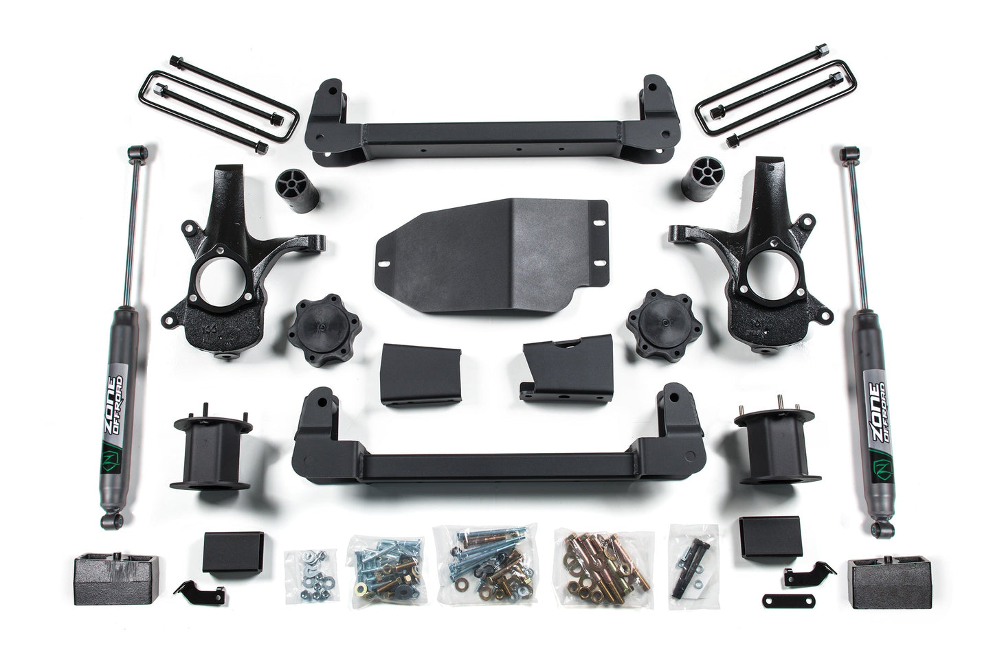 07-13 Chevrolet Silverado 1500 - GMC Sierra 1500 4WD 4.5 Inch Suspension Lift Kit, 3 Inch Rear Lift, Block - N/A, Nitro Shocks Zone Offroad