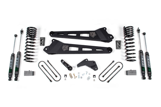 13-18 RAM 3500 4.5 Inch Radius Arm Lift Kit 2 Inch Rear Block With Nitro Shocks Zone Offroad-1