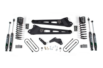 13-18 RAM 3500 4.5 Inch Radius Arm Lift Kit 2 Inch Rear Block With Nitro Shocks Zone Offroad-1