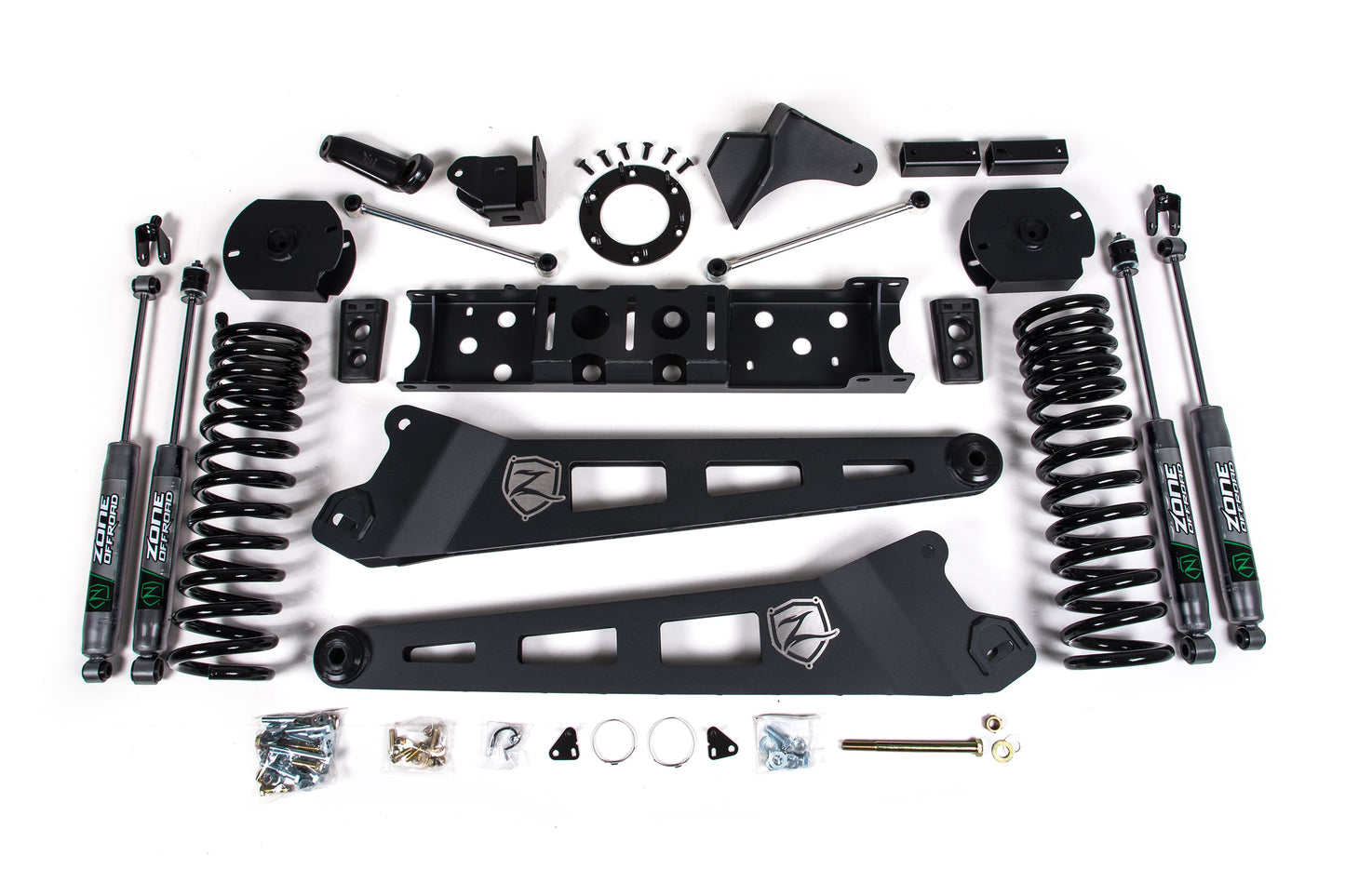25-26 Ram 2500 4WD (Diesel) 4 Inch Radius Arm Suspension Lift Kit, 2.5 Inch Rear Lift, Spacer - Fox 2.0 Adventure Series Shocks Zone Offroad