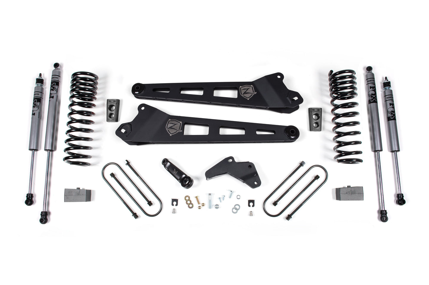 25-26 Ram 3500 (Diesel) 4 Inch Radius Arm Suspension Lift Kit, 2 Inch Rear Lift, Block W/ Overload - Fox 2.0 Adventure Series Shocks Zone Offroad