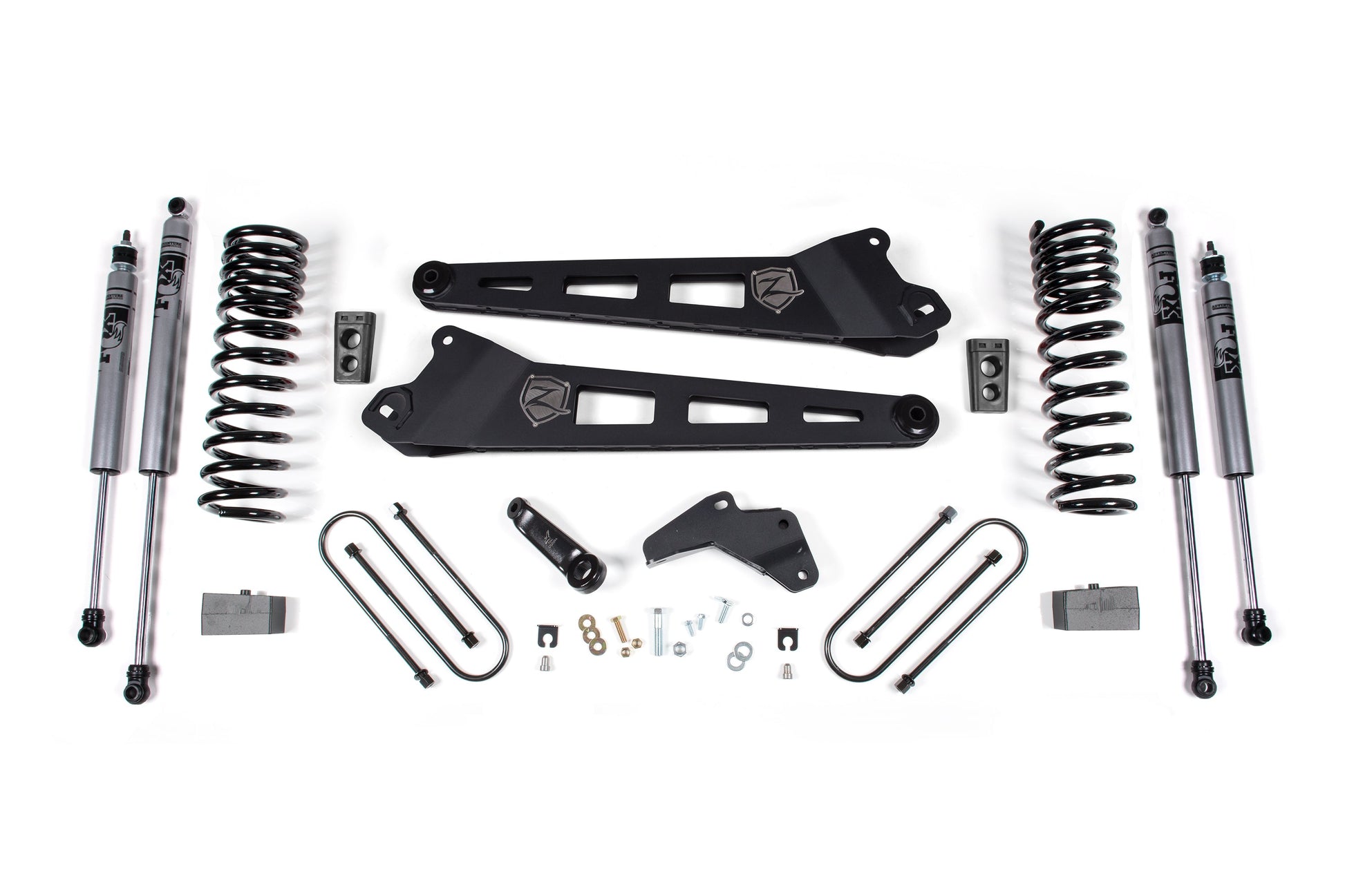 25-26 Ram 3500 (Diesel) 4 Inch Radius Arm Suspension Lift Kit, 2 Inch Rear Lift, Block W/ Overload - Fox 2.0 Adventure Series Shocks Zone Offroad