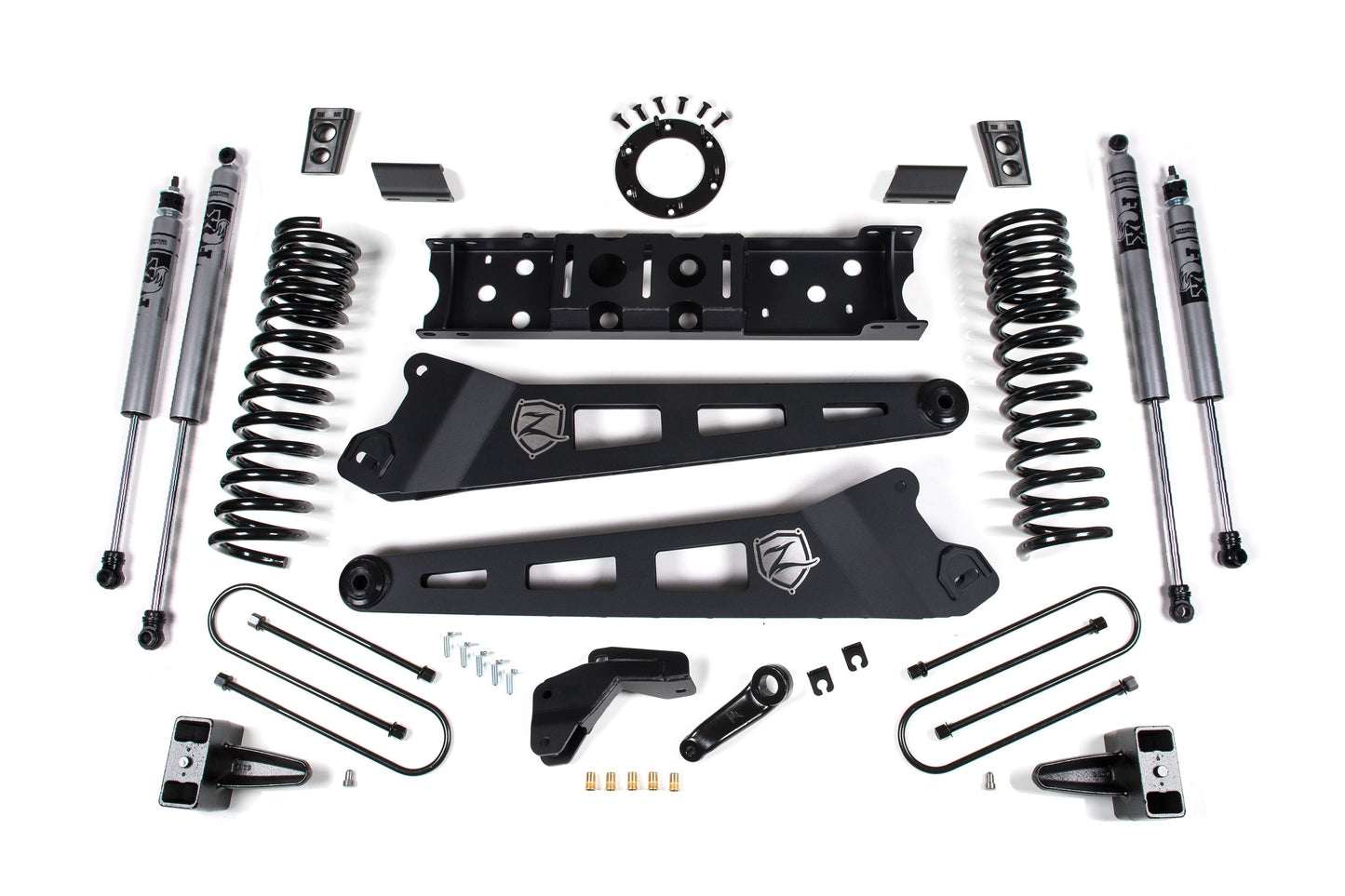 25-26 Ram 3500 (Gas) 4 Inch Radius Arm Suspension Lift Kit, 2 Inch Rear Lift, Block W/ Overload - Fox 2.0 Adventure Series Shocks Zone Offroad
