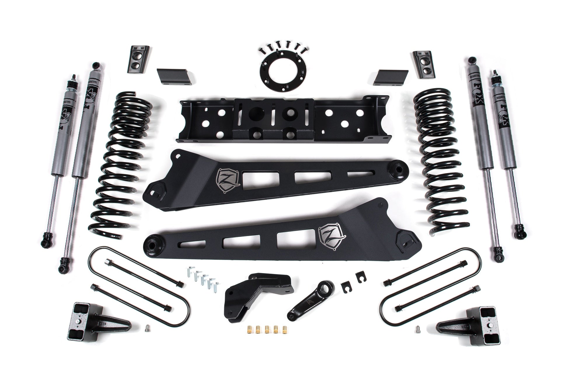 25-26 Ram 3500 (Gas) 4 Inch Radius Arm Suspension Lift Kit, 2 Inch Rear Lift, Block W/ Overload - Fox 2.0 Adventure Series Shocks Zone Offroad