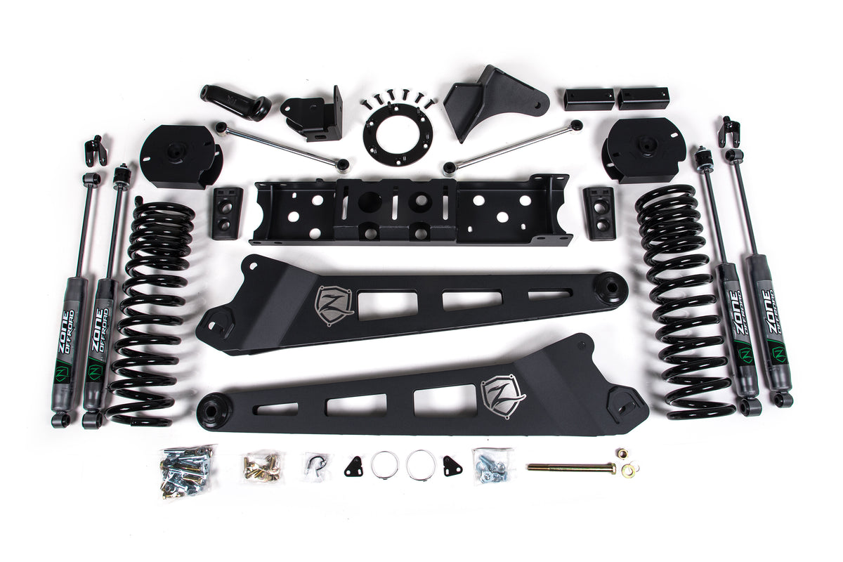19-24 RAM 2500 4.5 Inch Radius Arm Diesel 6-Bolt T-Case Fox Adventure Shocks Zone Offroad