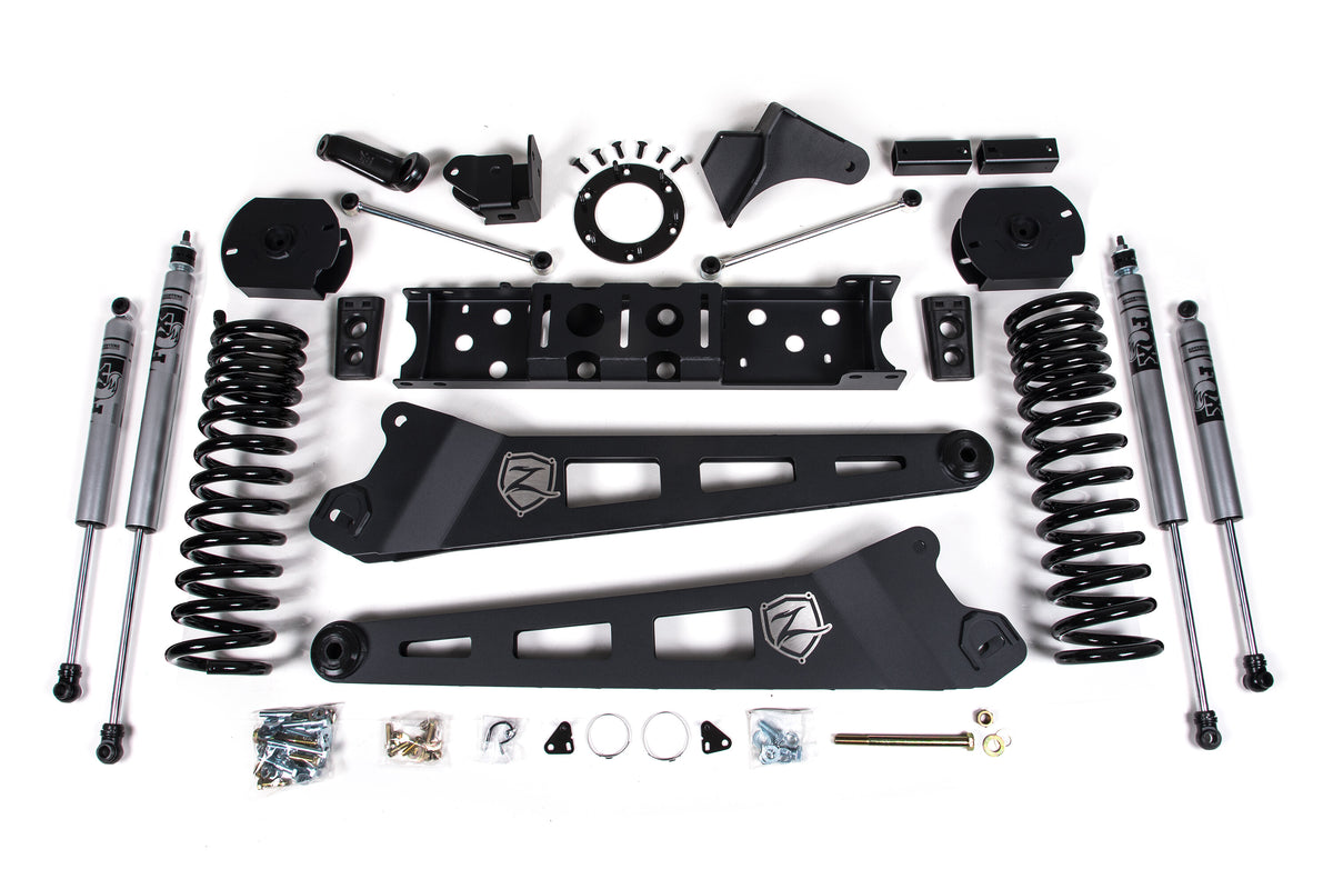 19-24 RAM 2500 4.5 Inch Radius Arm Diesel 6-Bolt T-Case Fox Adventure Shocks Zone Offroad-3