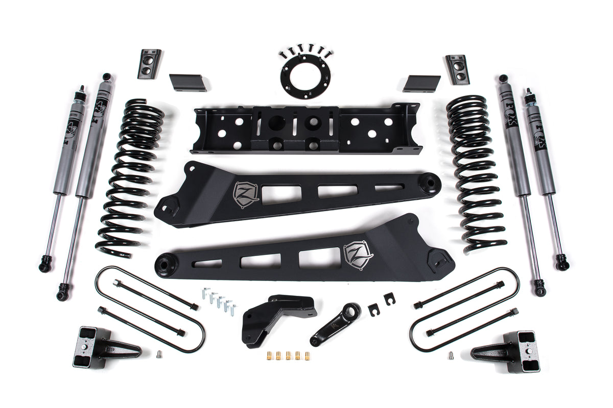 19-24 RAM 3500 4.5 Inch Radius Arm 2 Inch Rear Block With Overload Diesel 6-Bolt T-Case Zone Offroad-3