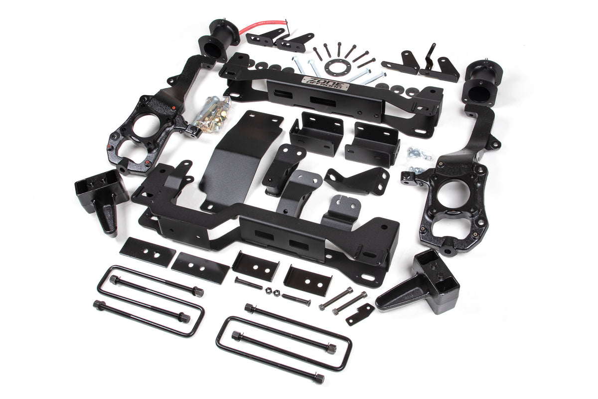 21-24 Ford F-150 With CCD 4WD 6 Inch Lift Kit 5 Inch Rear Block Spacer Front Rear Shock Relocation No Shocks Zone Offroad-2