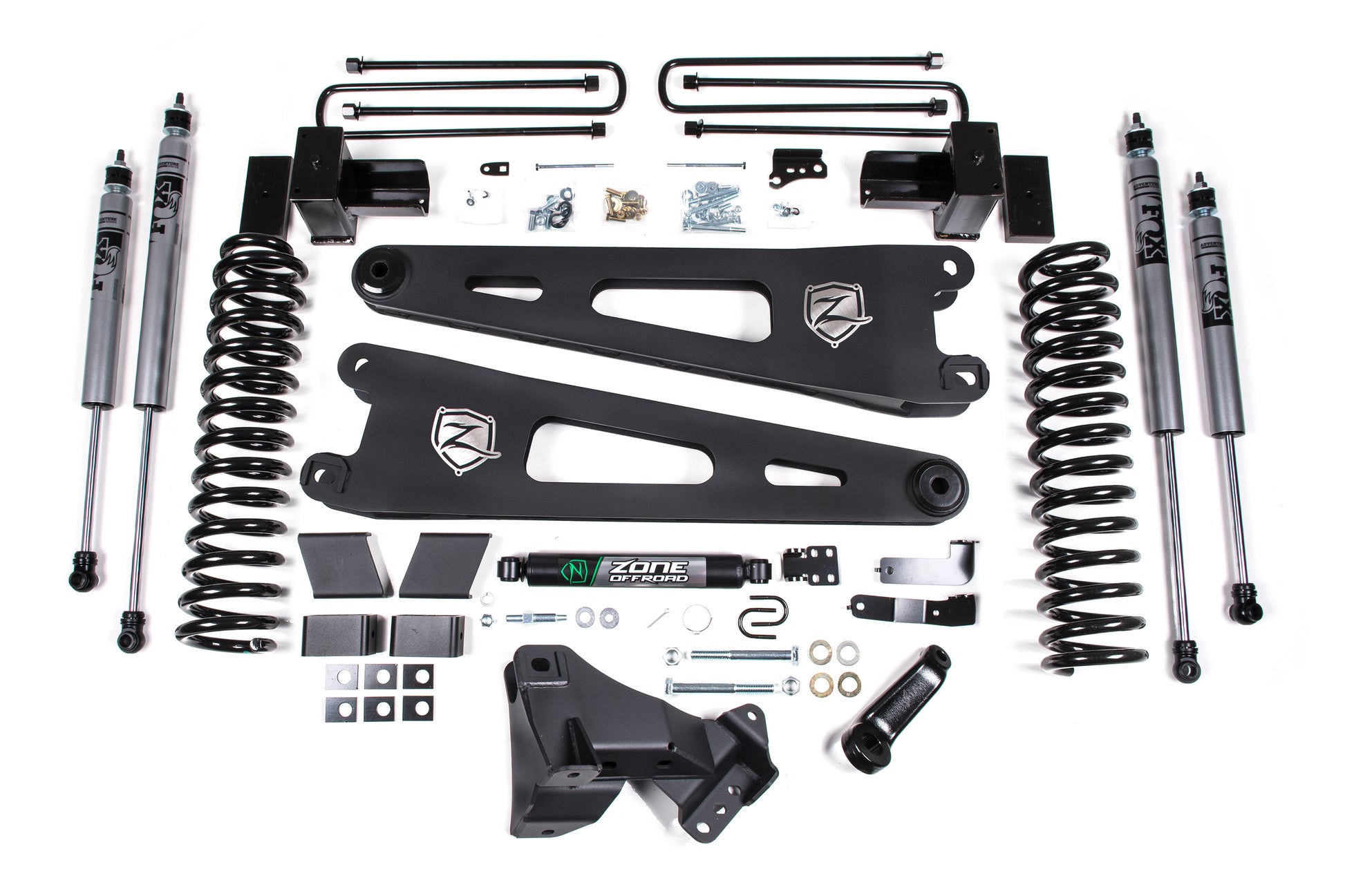 17-19 Ford F-250/350 Super Duty 4 Inch Radius Arm Lift Kit 2 Inch Rear Block Diesel 2 Leaf Main Zone Offroad-3