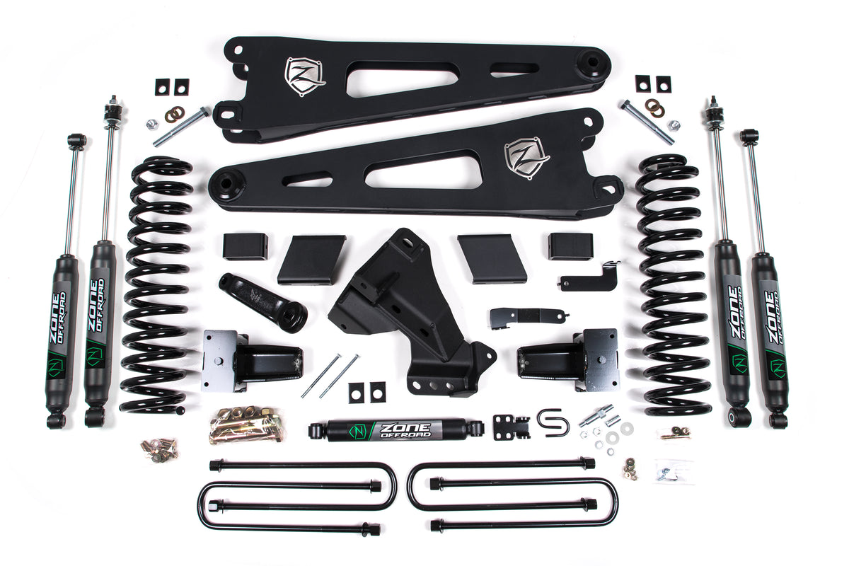 23-24 Ford F-250/F-350 Super Duty 4WD 5 Inch Radius Arm Lift Kit 3 Inch Rear Block Diesel 2 Leaf Main Zone Offroad-1