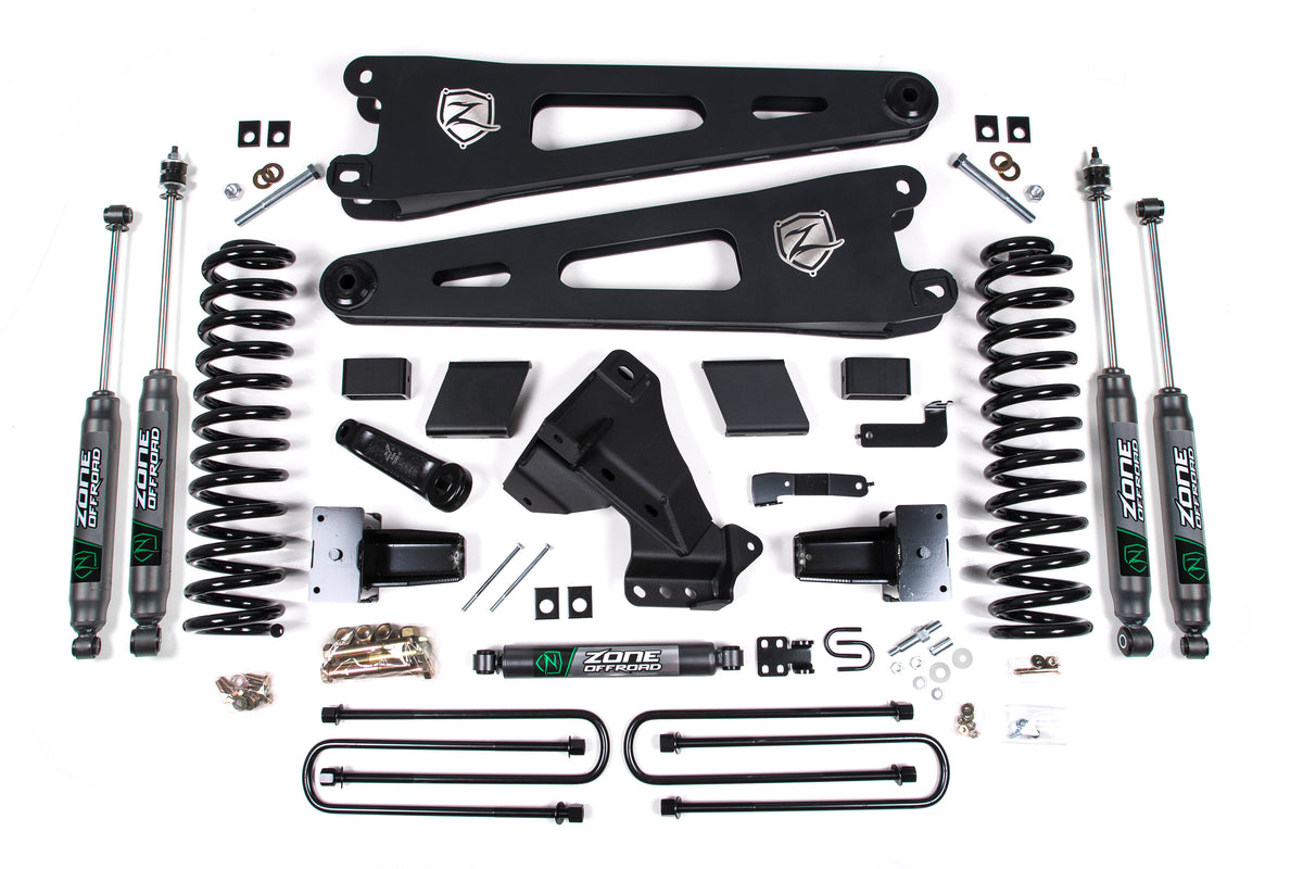 23-24 Ford F-250/F-350 Super Duty 4WD 5 Inch Radius Arm Lift Kit 3 Inch Rear Block Gas 2 Leaf Main Zone Offroad
