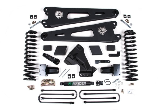 Zone Offroad 23-24 Ford F-250/F-350 Super Duty 4WD 5 Inch Radius Arm Lift Kit 3 Inch Rear Block Gas 3 Leaf Main Zone Offroad