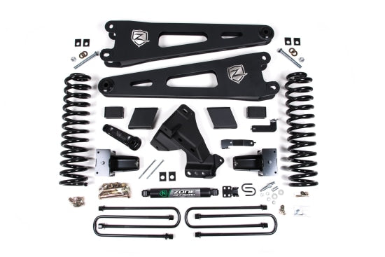 Zone Offroad 23-24 Ford F-250/F-350 Super Duty 4WD 7 Inch Radius Arm Lift Kit 4.5 Inch Rear Block Gas Zone Offroad