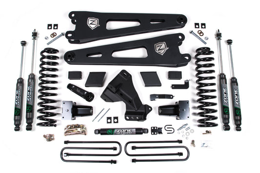 Zone Offroad 23-24 Ford F-250/F-350 Super Duty 4WD 7 Inch Radius Arm Lift Kit 4.5 Inch Rear Block Gas Zone Offroad