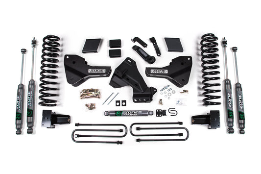 23-25 Ford F350 DRW 4WD 7 Inch Radius Arm Drop Suspension Lift Kit, 5 Inch Rear, Block, Gas - Fox 2.0 Adventure Series Front And Rear Shocks Zone Offroad