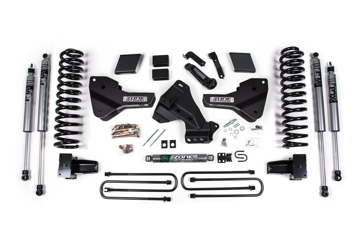 23-25 Ford F350 DRW 4WD 5 Inch Radius Arm Drop Suspension Lift Kit, 3 Inch Rear, Block, Diesel - Fox 2.0 Adventure Series Front And Rear Shocks Zone Offroad-3