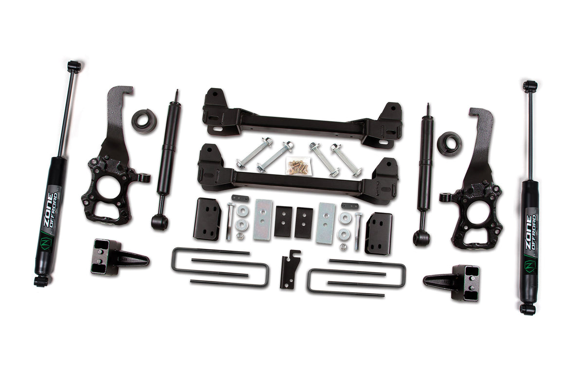 09-13 Ford F-150 2WD 6 Inch Kit 4 Inch Rear Block With Nitro Shocks Zone Offroad-2
