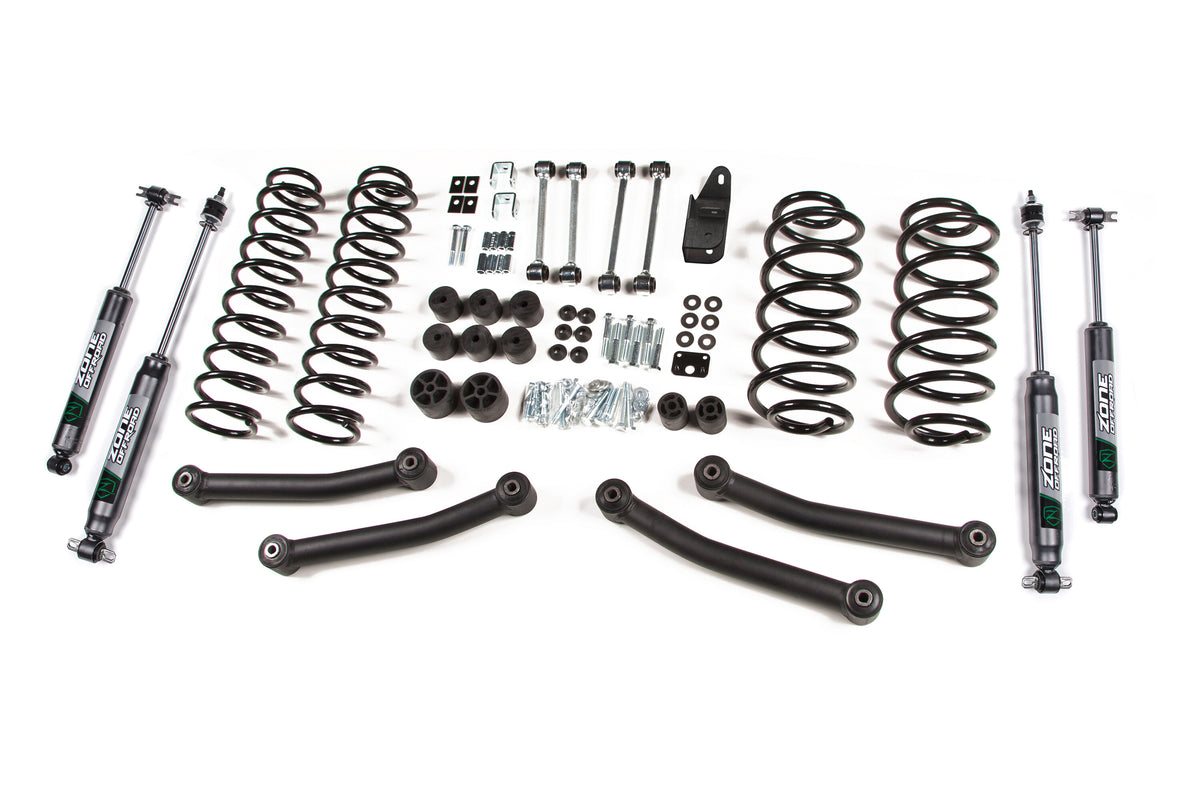 97-02 Jeep Wrangler TJ 4 Inch Coil Spring Lift Kit With Nitro Shocks Zone Offroad