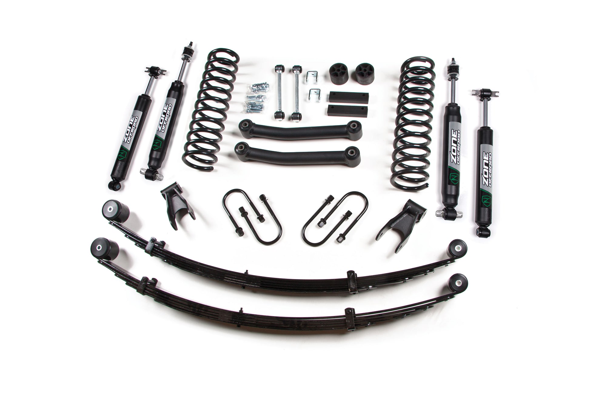 84-01 Jeep Cherokee XJ 4.5 Inch Lift Kit With Rear Springs Dana 35 Nitro Shocks Zone Offroad